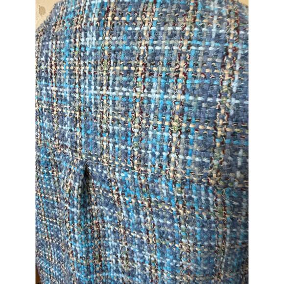 Never A Wallflower Tweed Boxy Jacket Women’s Size XS Blue Office Layering NWOT - Picture 7 of 8
